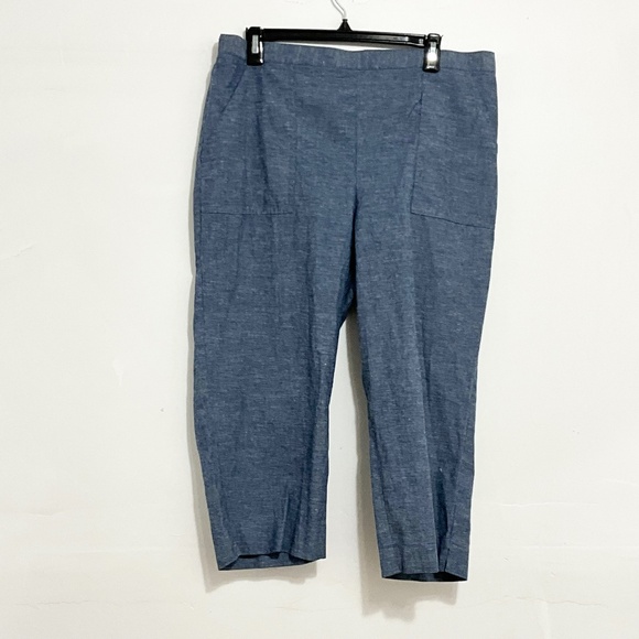 ALFRED DUNNER Women Pull On Capris Blue Slant Pockets Elastic Waist  Size 16 - Picture 1 of 6